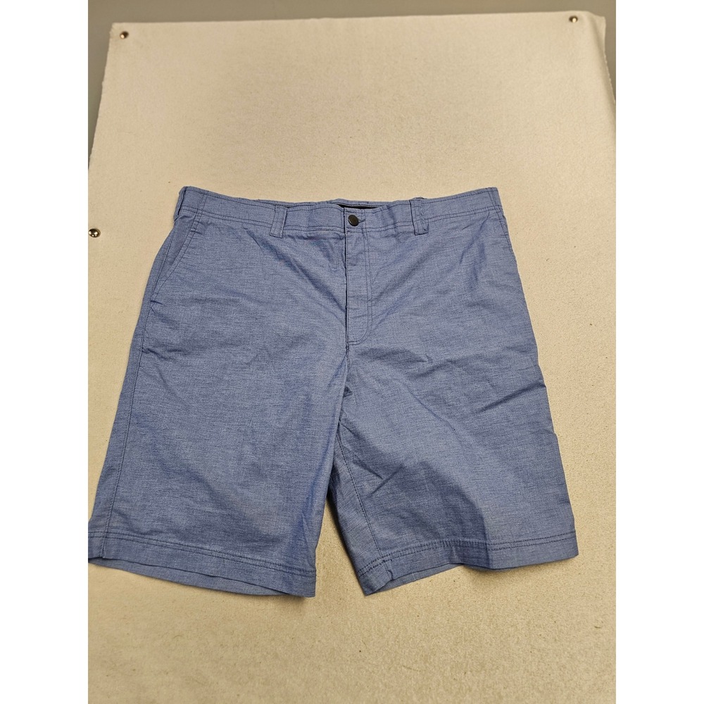 True Nation Flex Waist Stretch Shorts Mens 44 Blue Flat Front Heathered New